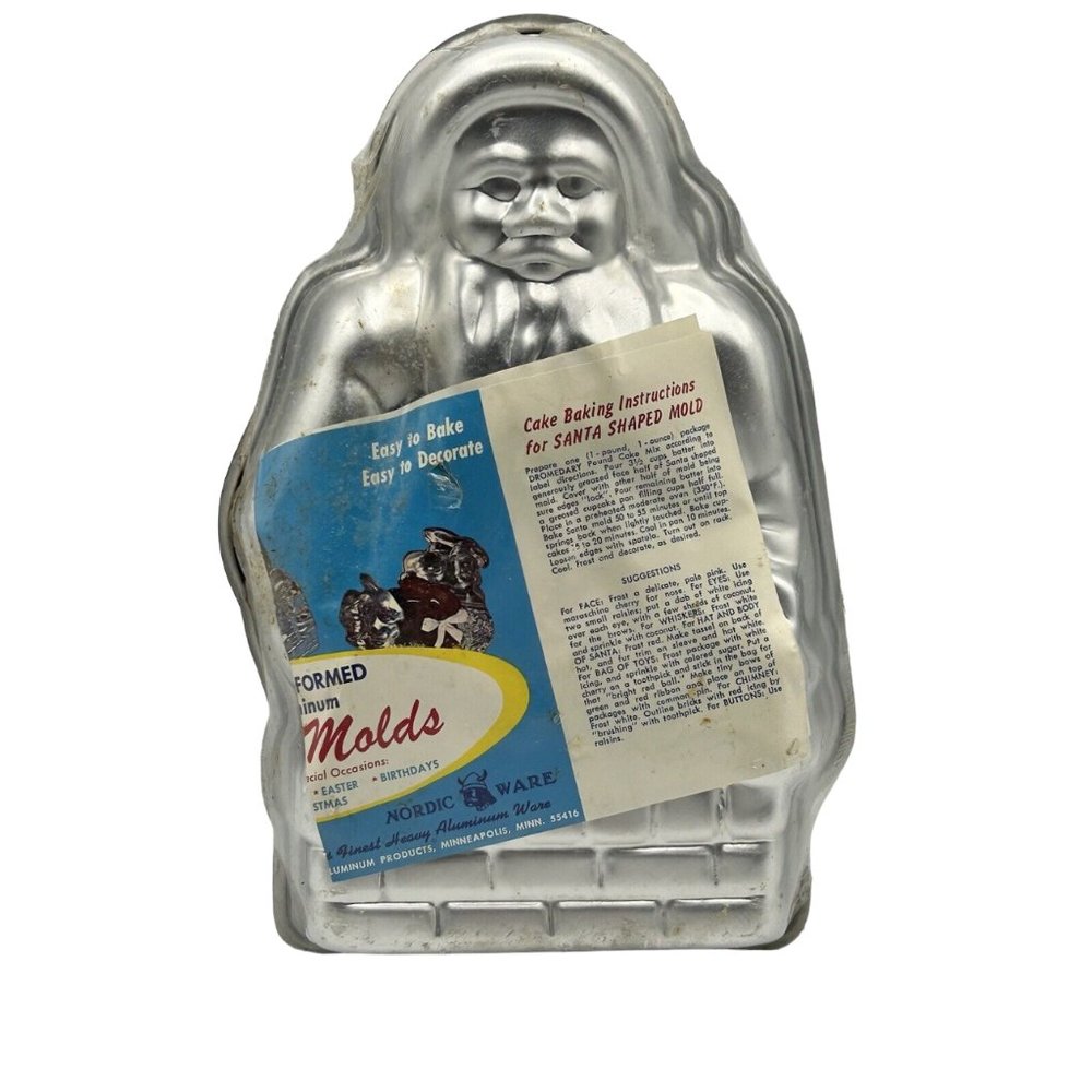 Vintage Santa Cake Pan 3D Mold Nordic Ware Holiday Baking